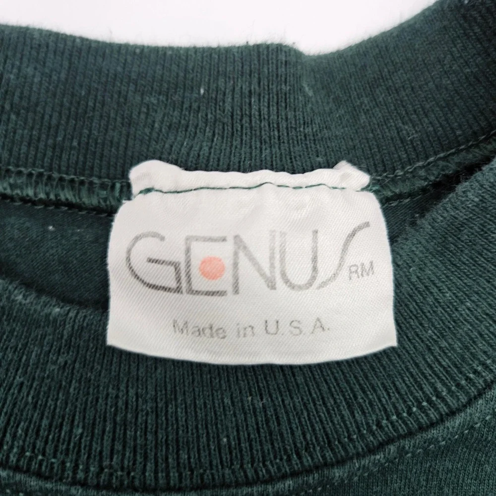 GenU Disney Mickey‎ Mouse Embroidered T-Shirt Green USA Made Sz Medium